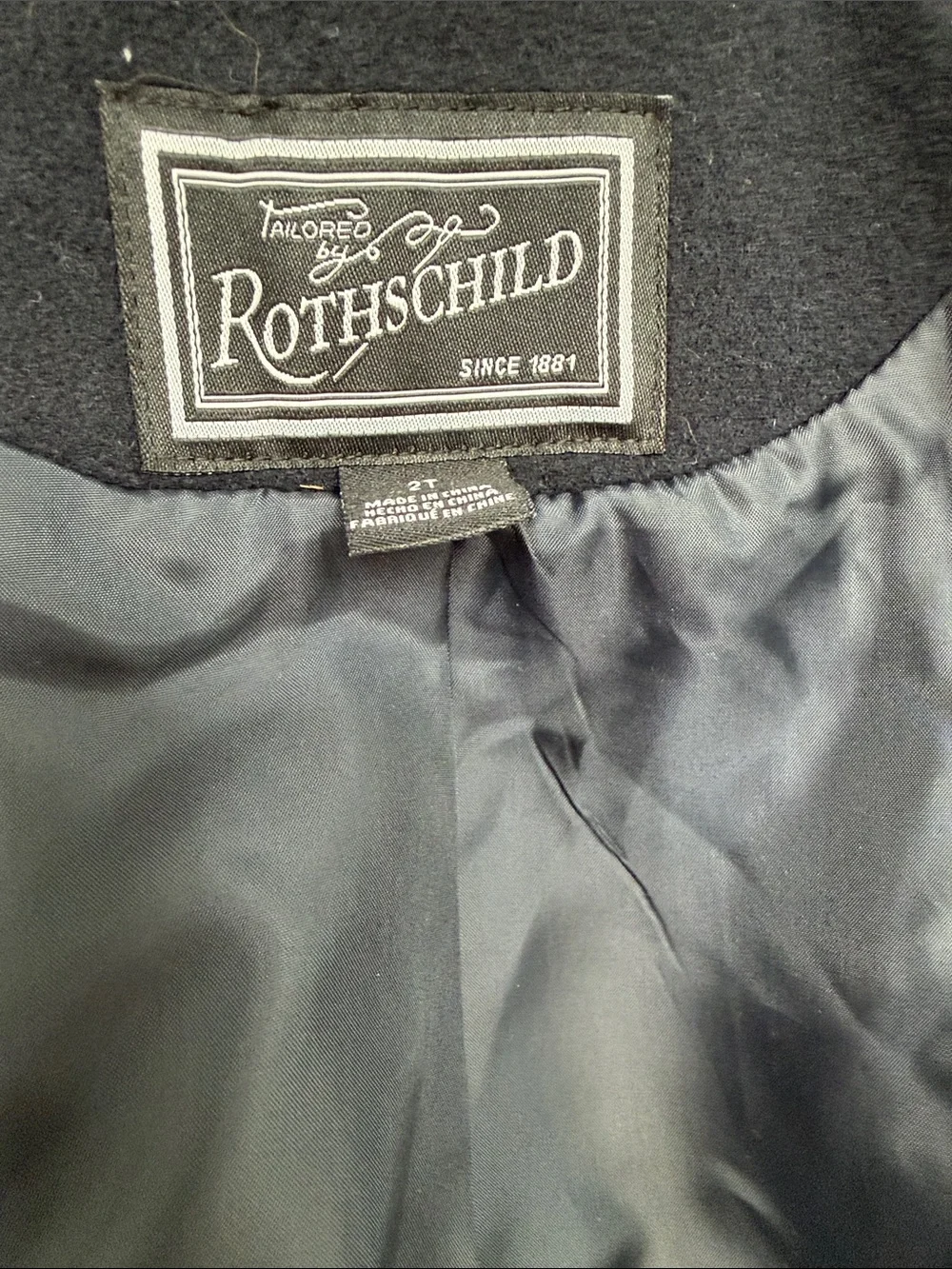 Rothschild - Girls' Black Hooded Wool Coat with Faux Fur Trim